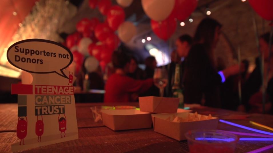 Teenage Cancer Trust Party table and decorations